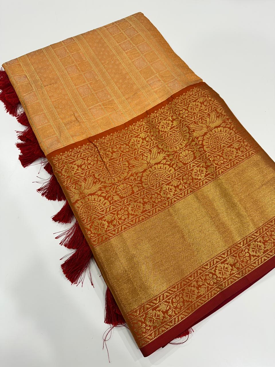 Banarasi Woven Design Saree With Zari Border