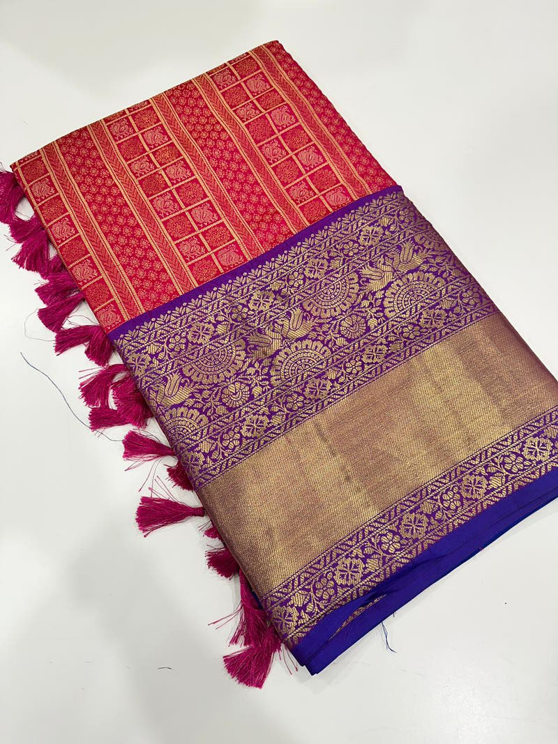 Banarasi Woven Design Saree With Zari Border