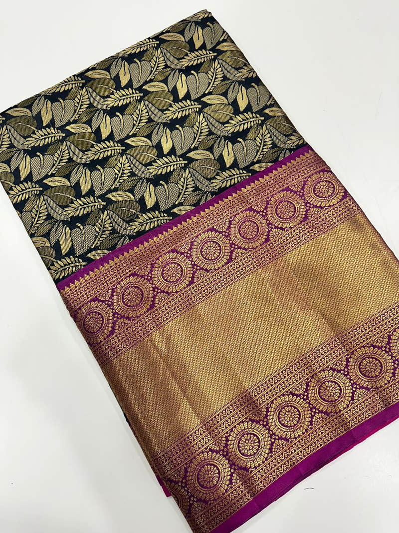 Stylish Kanjivaram Silk Saree Woven Design With Zari Work