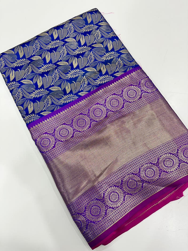 Stylish Kanjivaram Silk Saree Woven Design With Zari Work