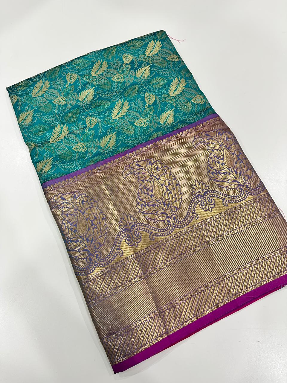 Stylish Kanjivaram Silk Saree Woven Design With Zari Work