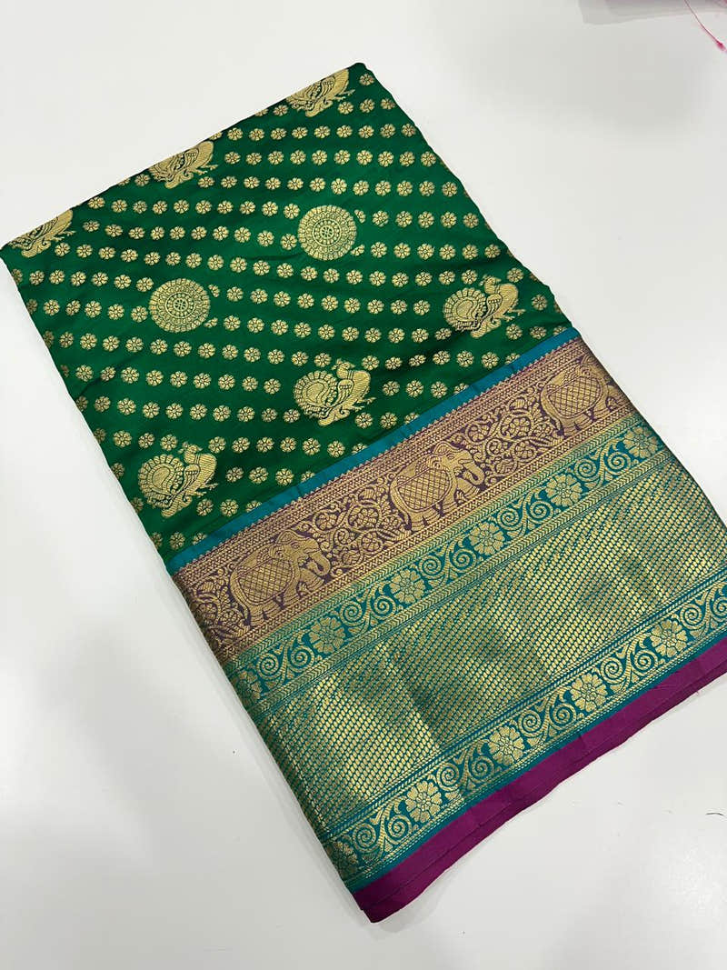 Classic Radiance Banarasi Polka Zari Saree