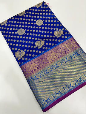 Stylish Radiance Banarasi Polka Zari Saree