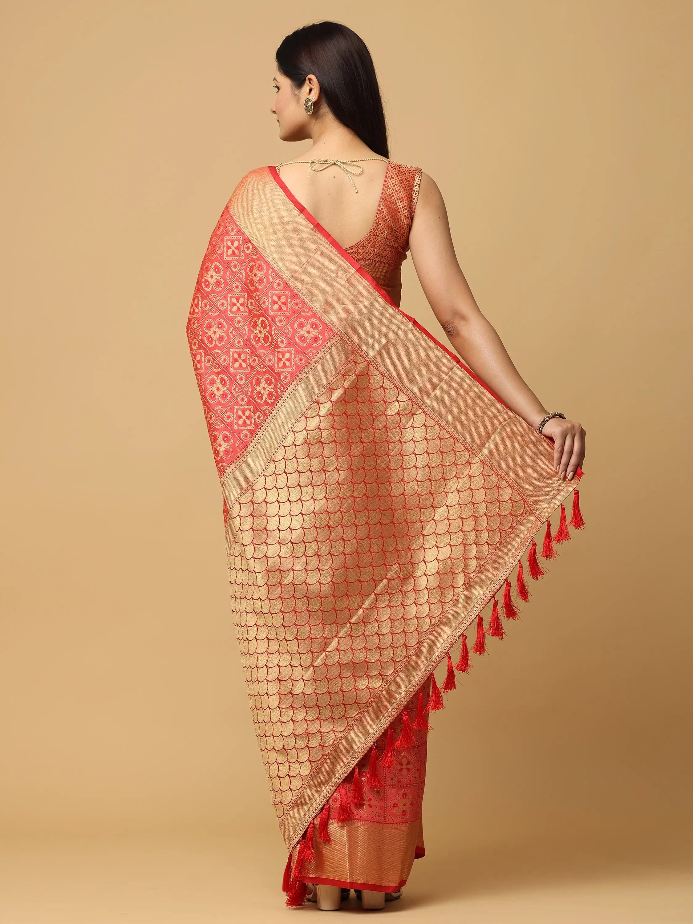  Patola Soft Silk Banarasi Saree With Zari border 