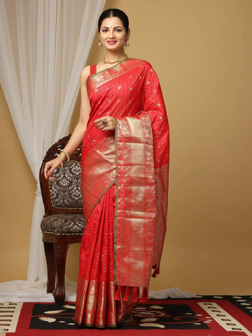  Soft Silk Woven Zari design Kanchi Banarasi Saree 
