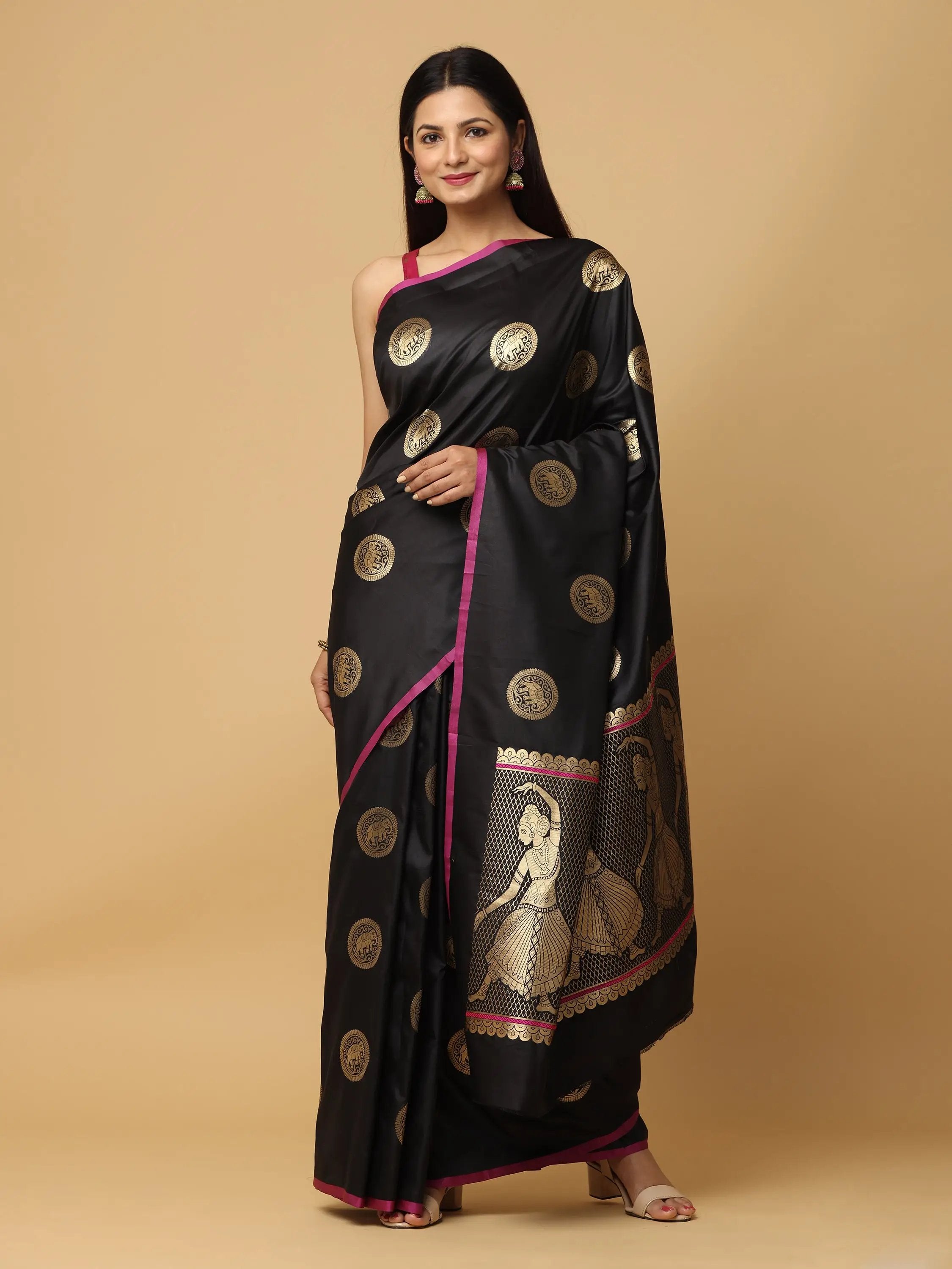  Pure Banarasi Katan Silk Kanchi Zari Weaving Saree