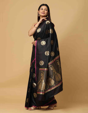  Pure Banarasi Katan Silk Kanchi Zari Weaving Saree