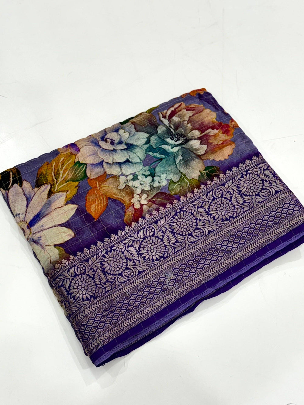 Violet Pure Viscose Kalalmkari Print Saree