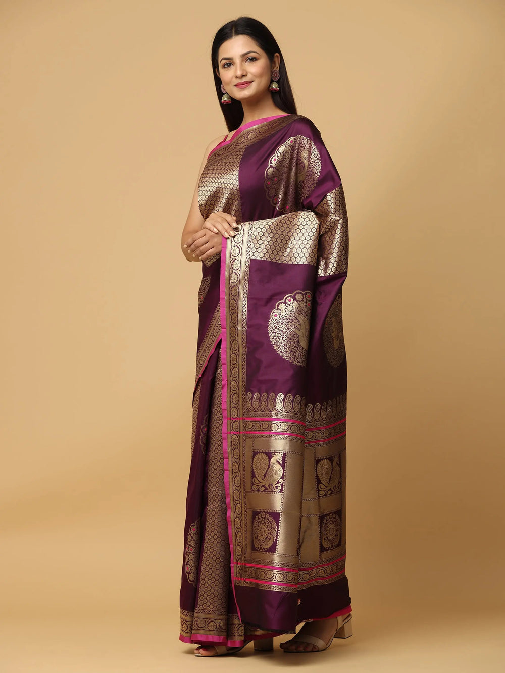  Pure Banarasi Katan Silk Kanchi Zari Weaving Saree