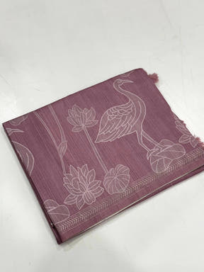 Tussar Ghicha Silk Floral Patchwork Saree
