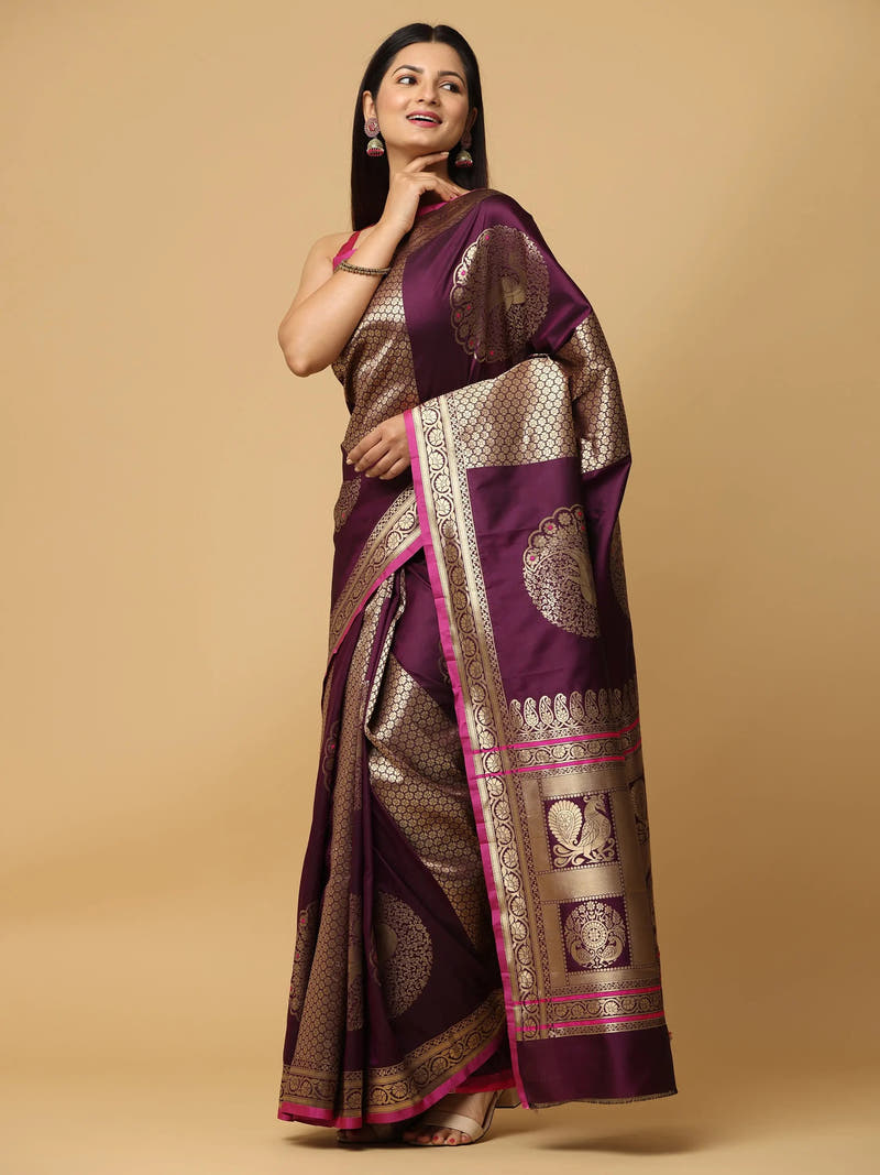 Pure Banarasi Katan Silk Kanchi Zari Weaving Saree