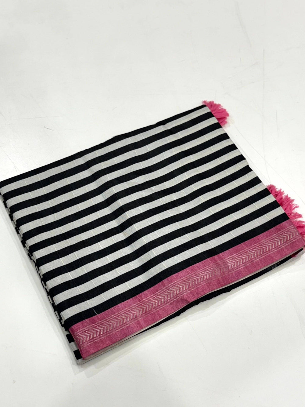 Tussar Ghicha Silk Striped Printed Saree