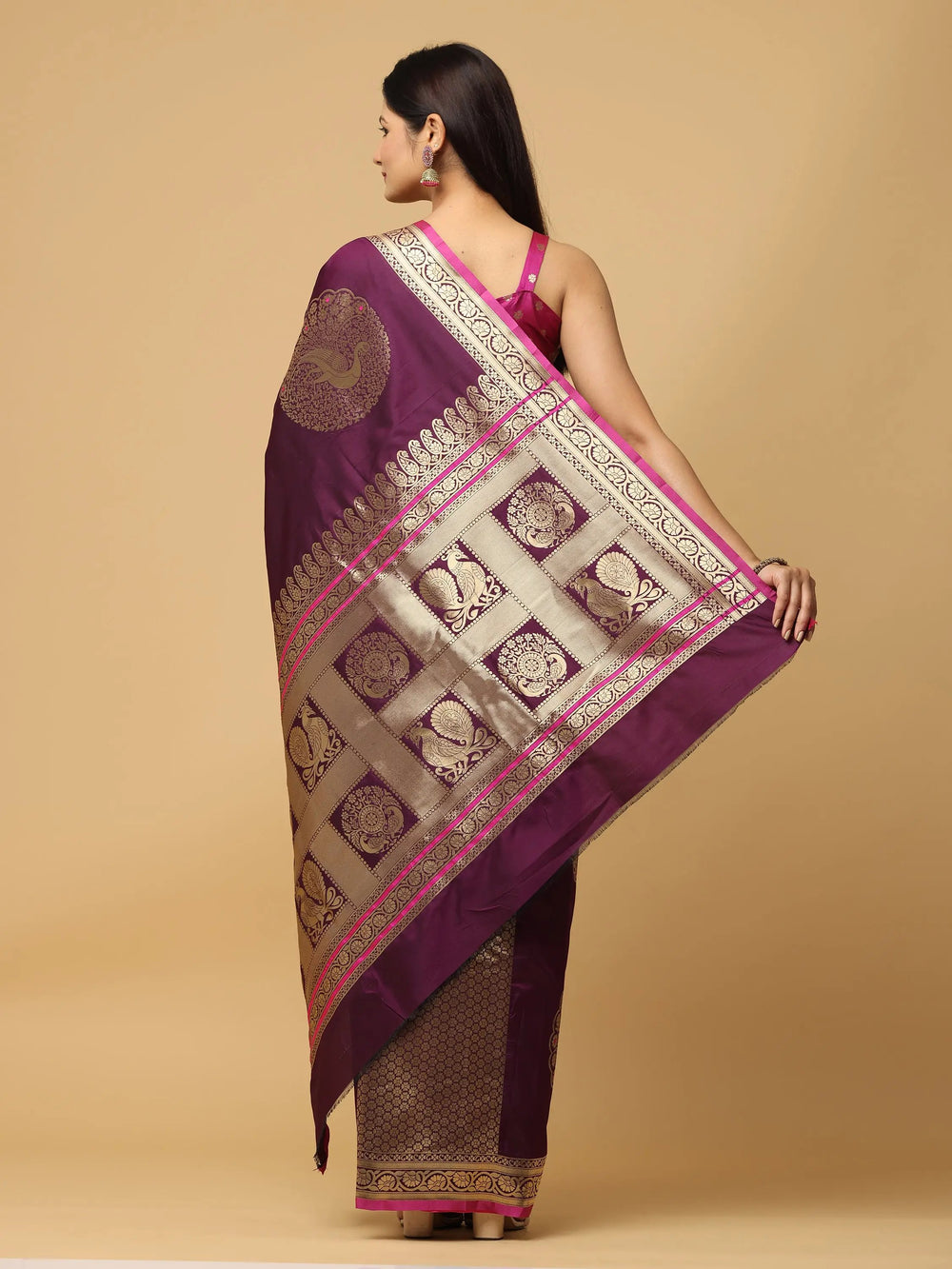  Pure Banarasi Katan Silk Kanchi Zari Weaving Saree