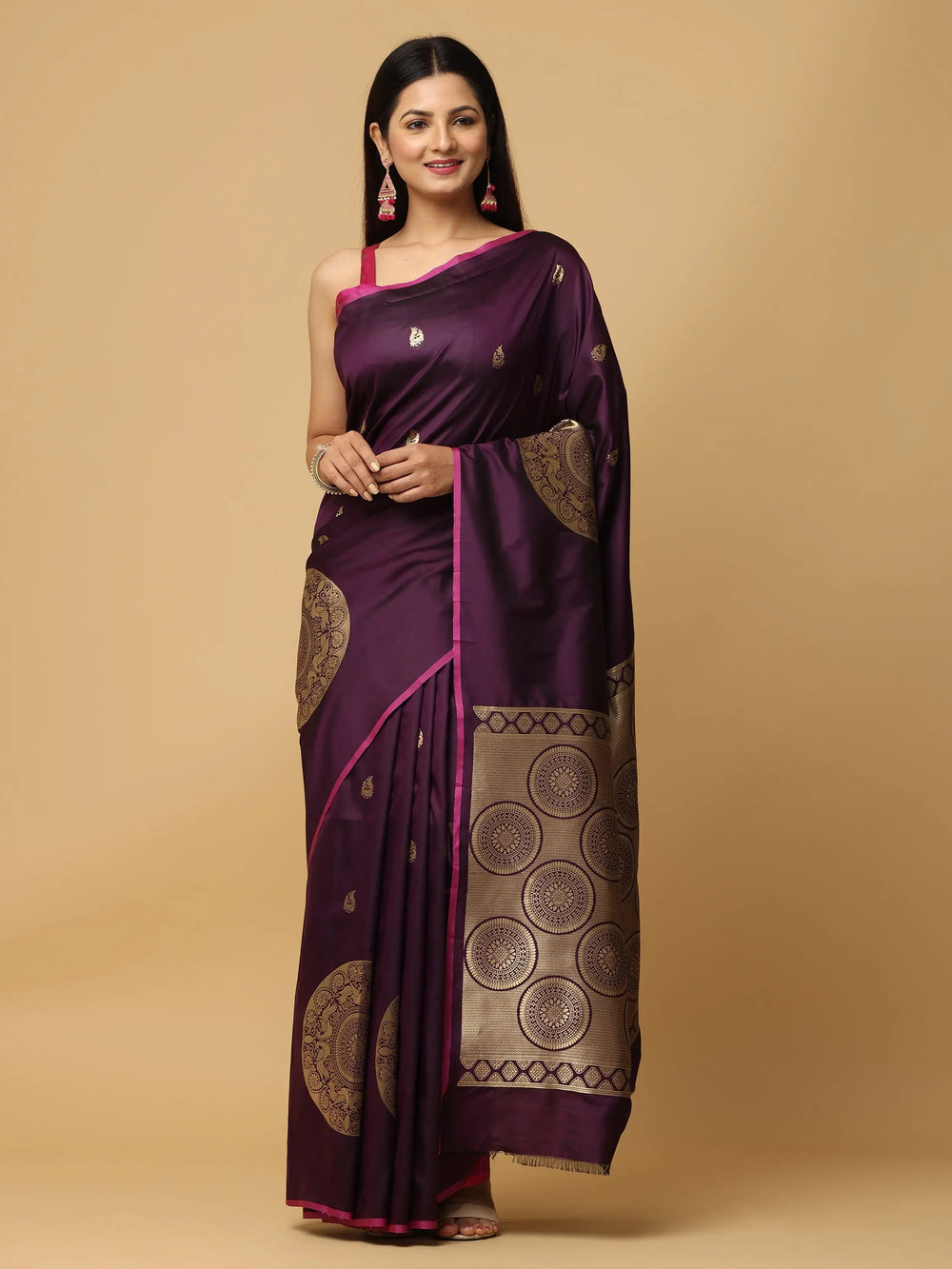 Pure Banarasi Katan Silk Kanchi Zari Weaving Saree