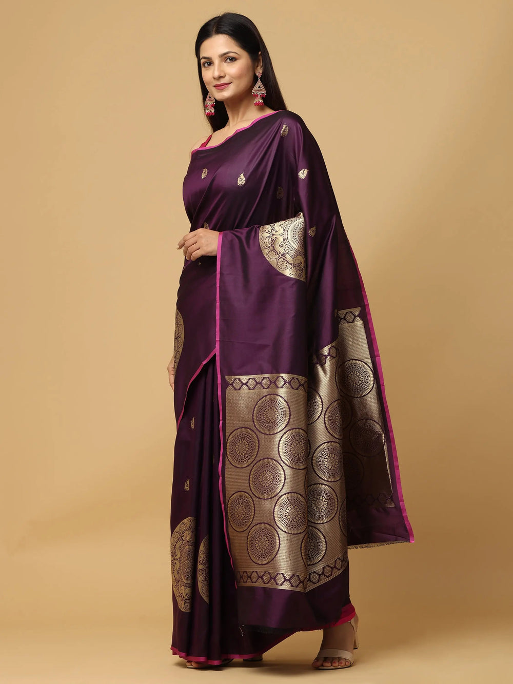  Pure Banarasi Katan Silk Kanchi Zari Weaving Saree