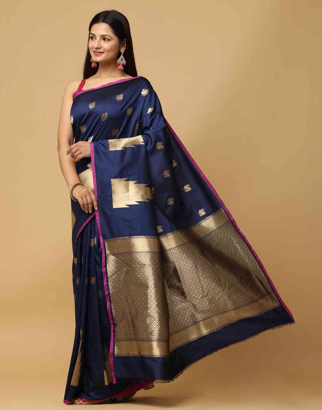  Pure Banarasi Katan Silk Kanchi Zari Weaving Saree