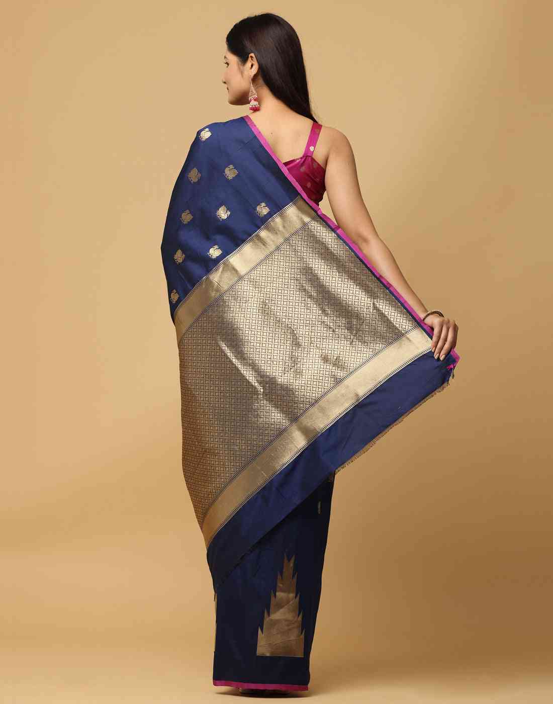  Pure Banarasi Katan Silk Kanchi Zari Weaving Saree