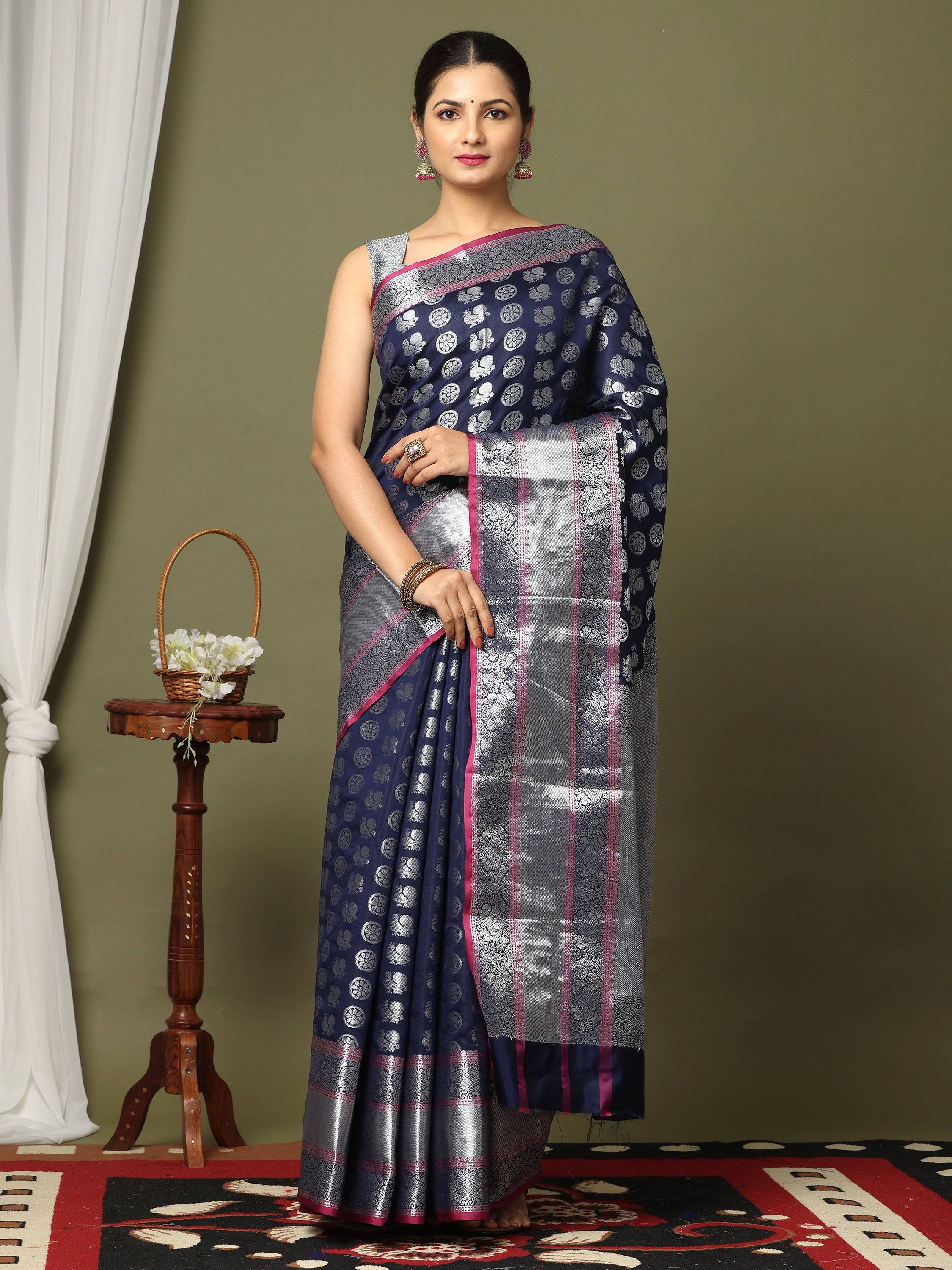 Kanjivaaram Soft Silk Saree With Zari More Silkka work Vastranand 