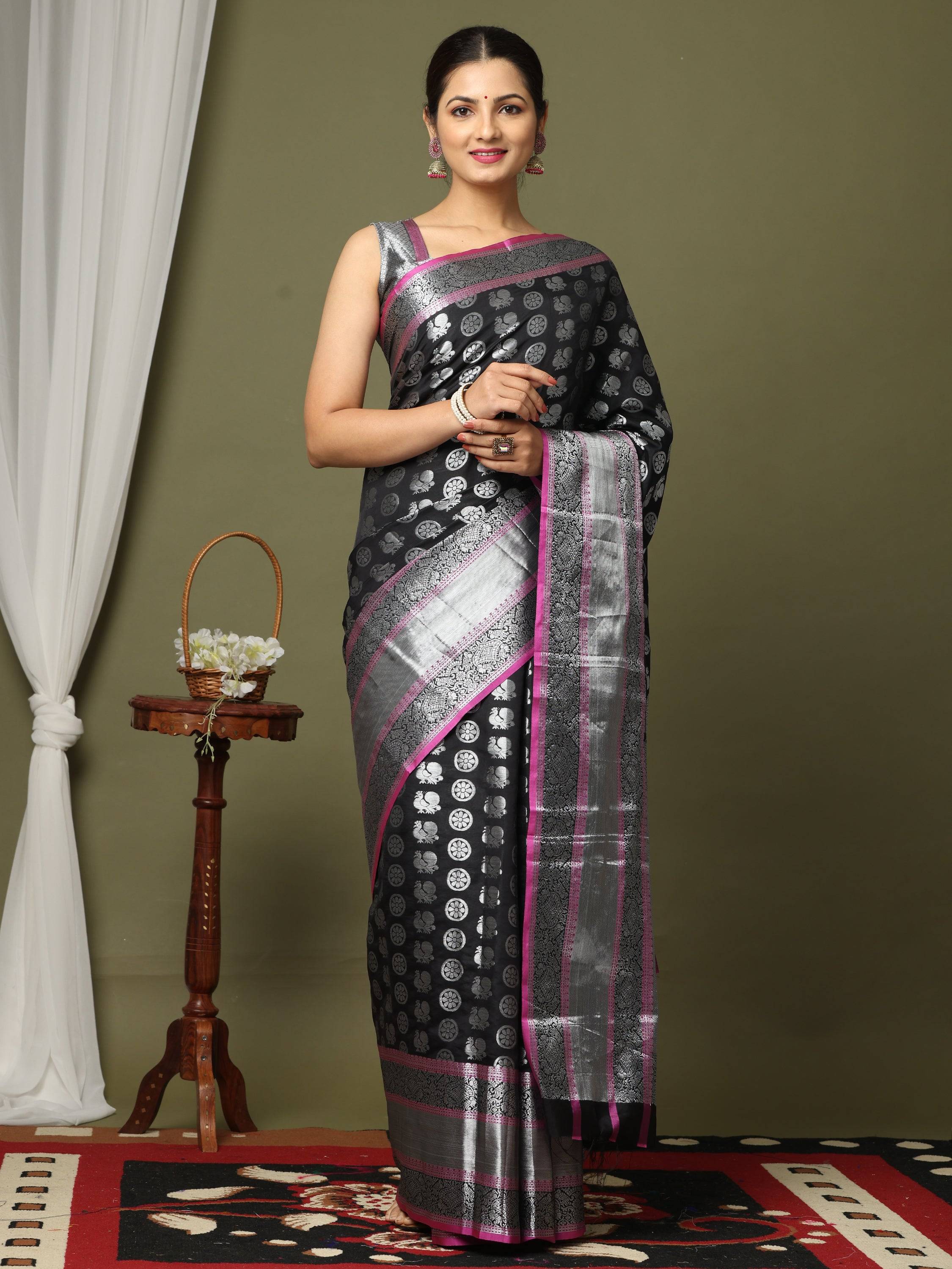 Kanjivaaram Soft Silk Saree With Zari More Silkka work Vastranand 