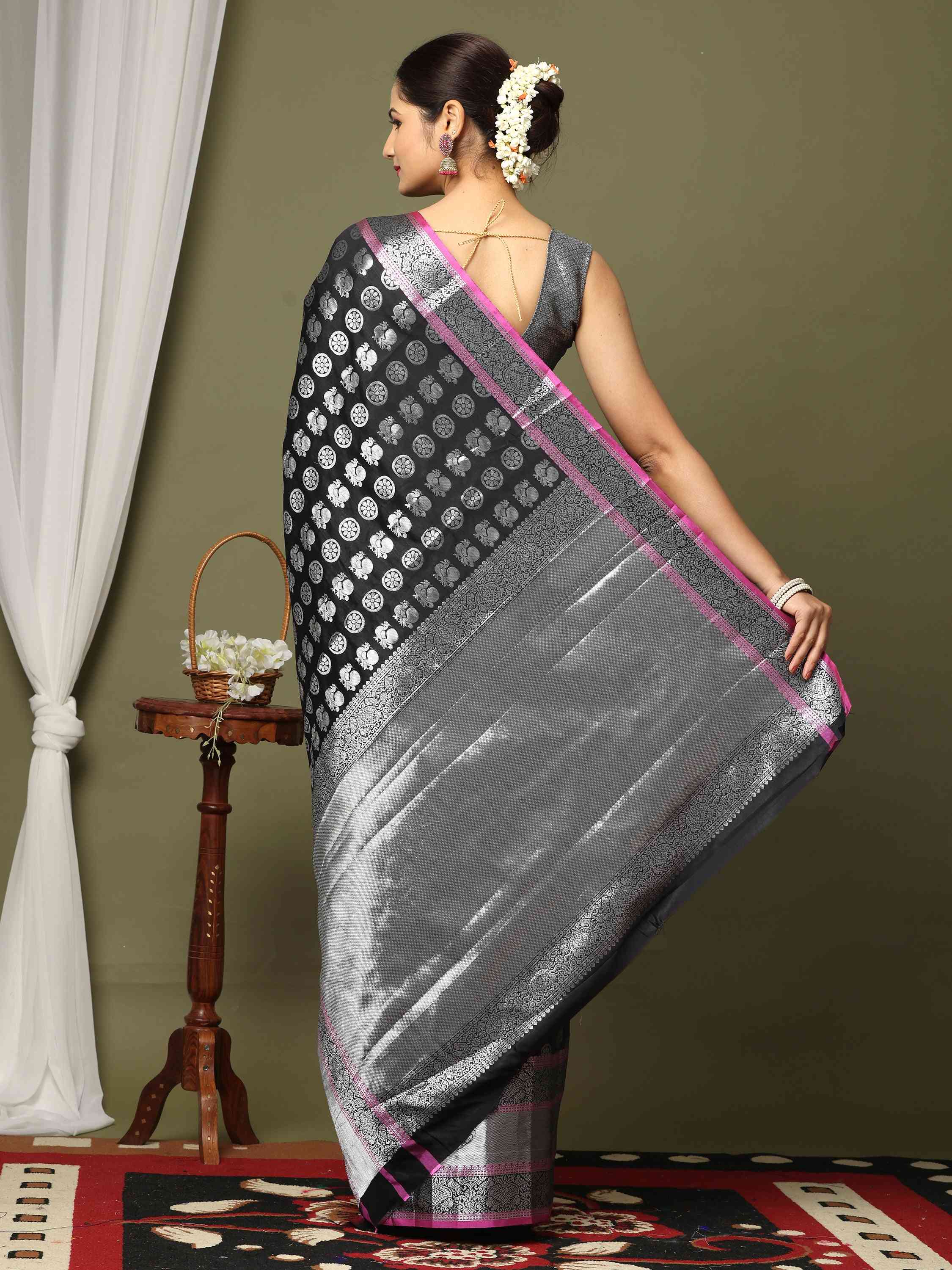 Kanjivaaram Soft Silk Saree With Zari More Silkka work 
