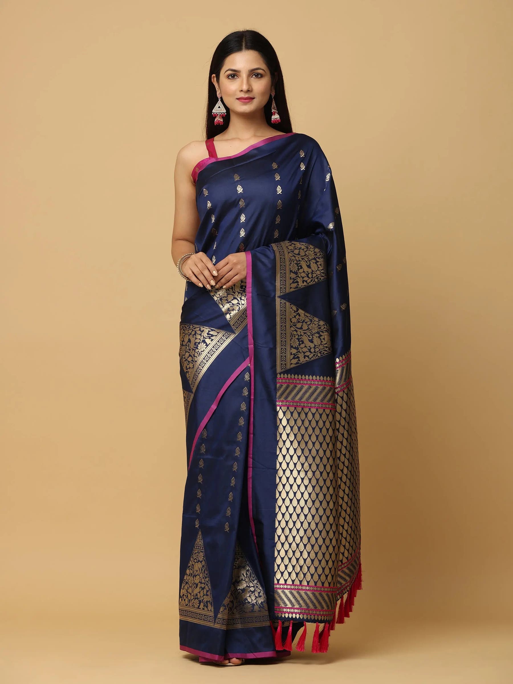  Pure Banarasi Katan Silk Kanchi Zari Weaving Saree