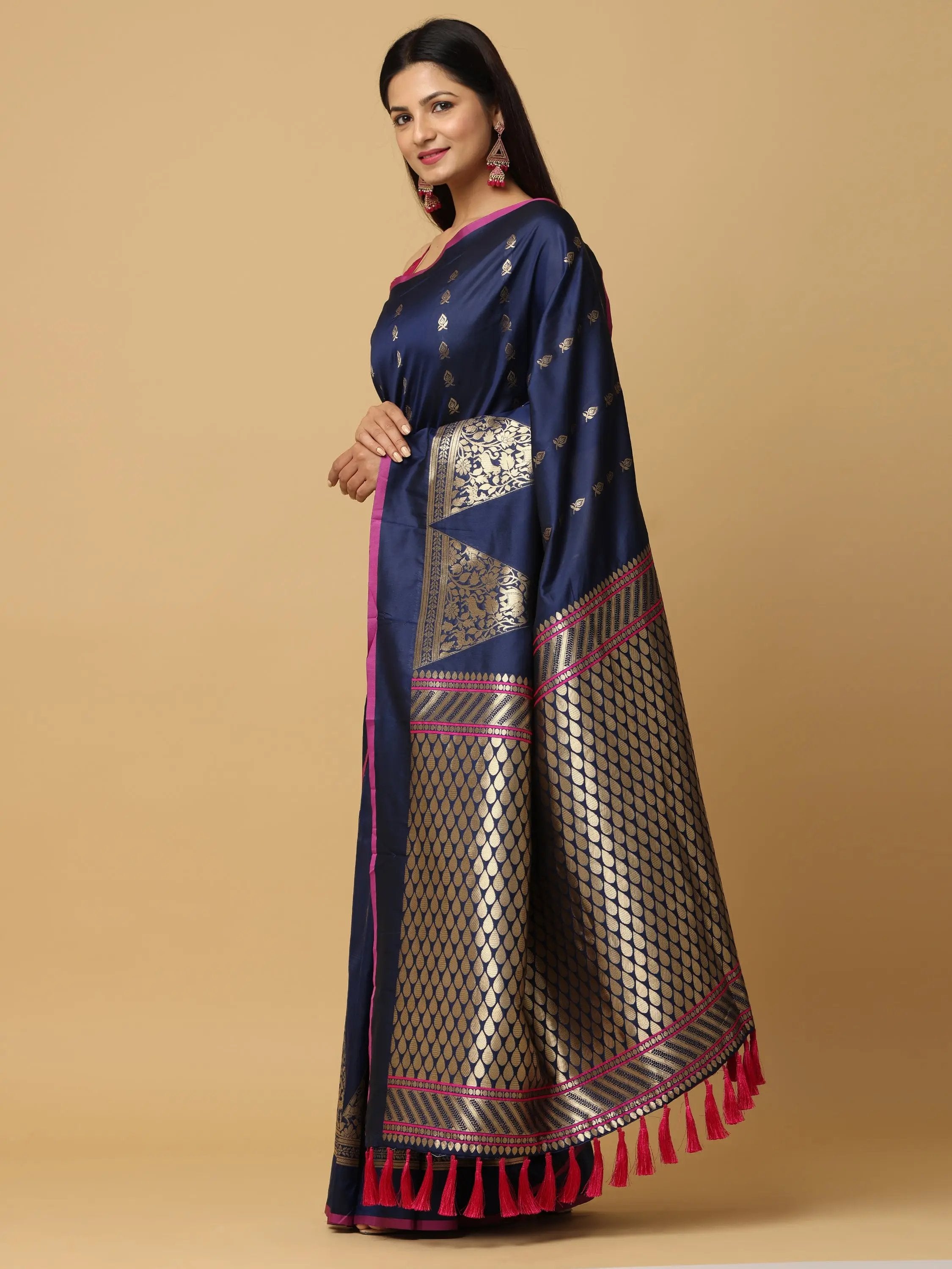  Pure Banarasi Katan Silk Kanchi Zari Weaving Saree