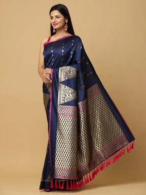  Pure Banarasi Katan Silk Kanchi Zari Weaving Saree