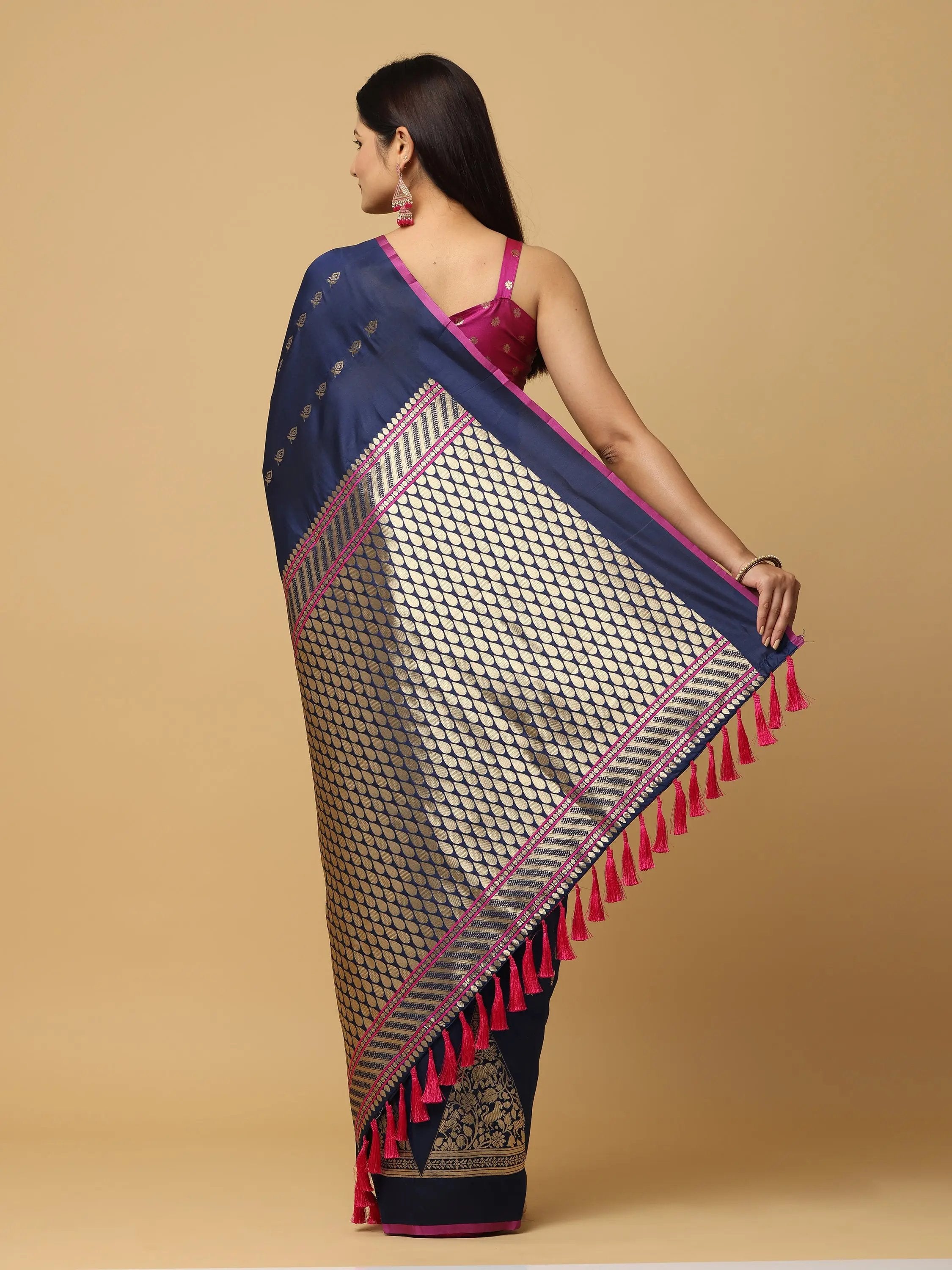  Pure Banarasi Katan Silk Kanchi Zari Weaving Saree