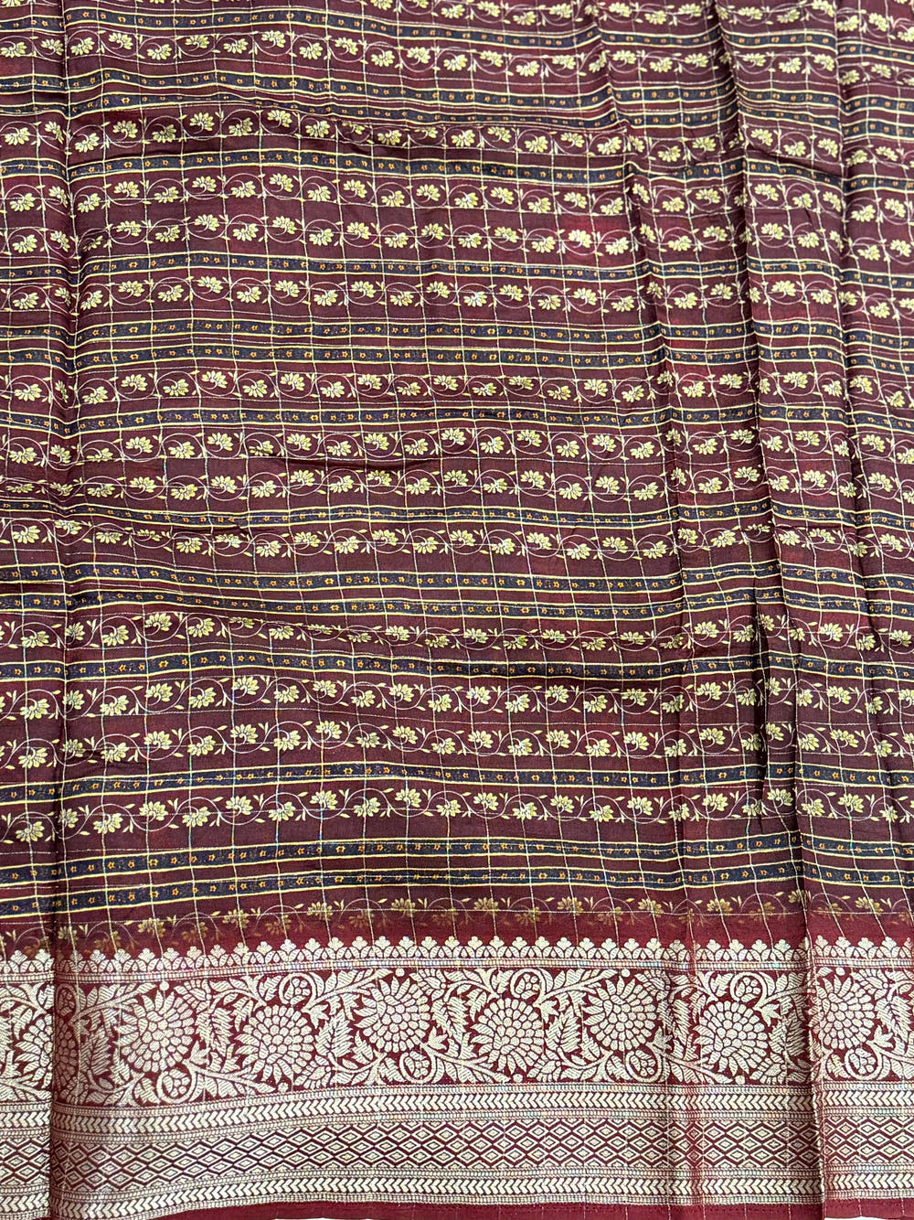 Deep Maroon Pure Viscose Kalalmkari Print Saree