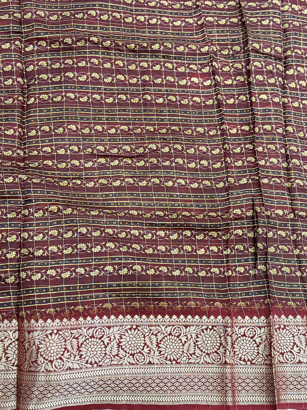 Deep Maroon Pure Viscose Kalalmkari Print Saree
