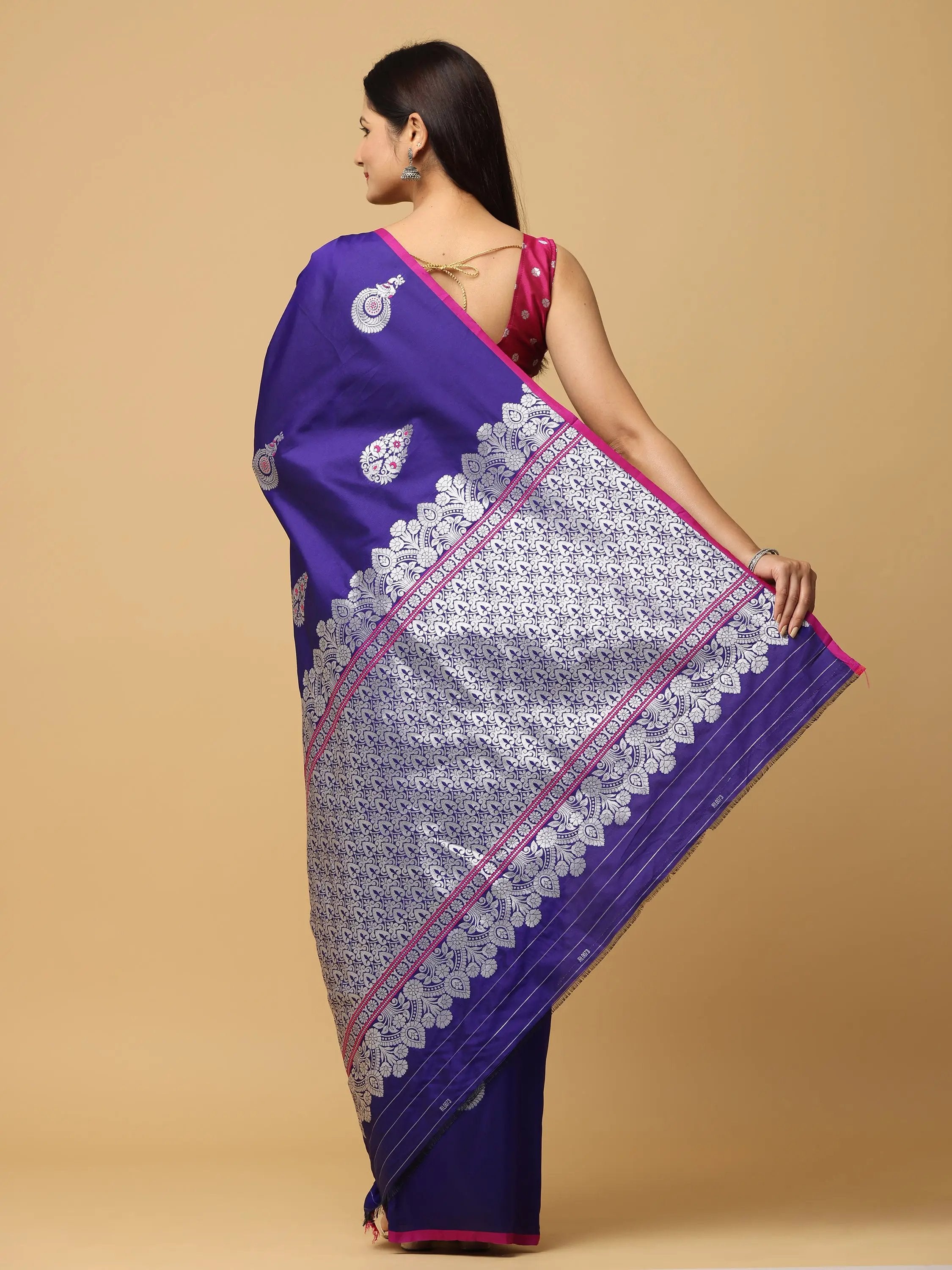  Pure Banarasi Katan Silk Kanchi Zari Weaving Saree