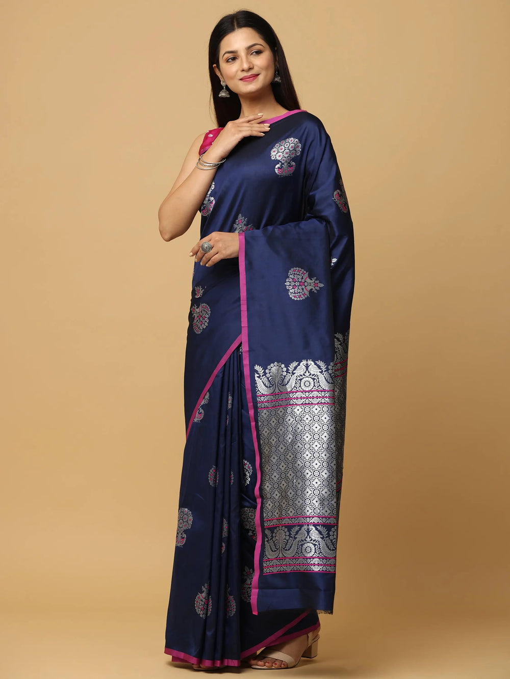  Pure Banarasi Katan Silk Kanchi Zari Weaving Saree