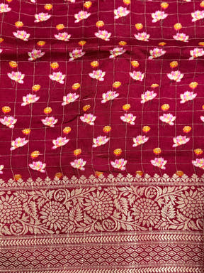 Rose Pink Pure Viscose Kalalmkari Print Saree