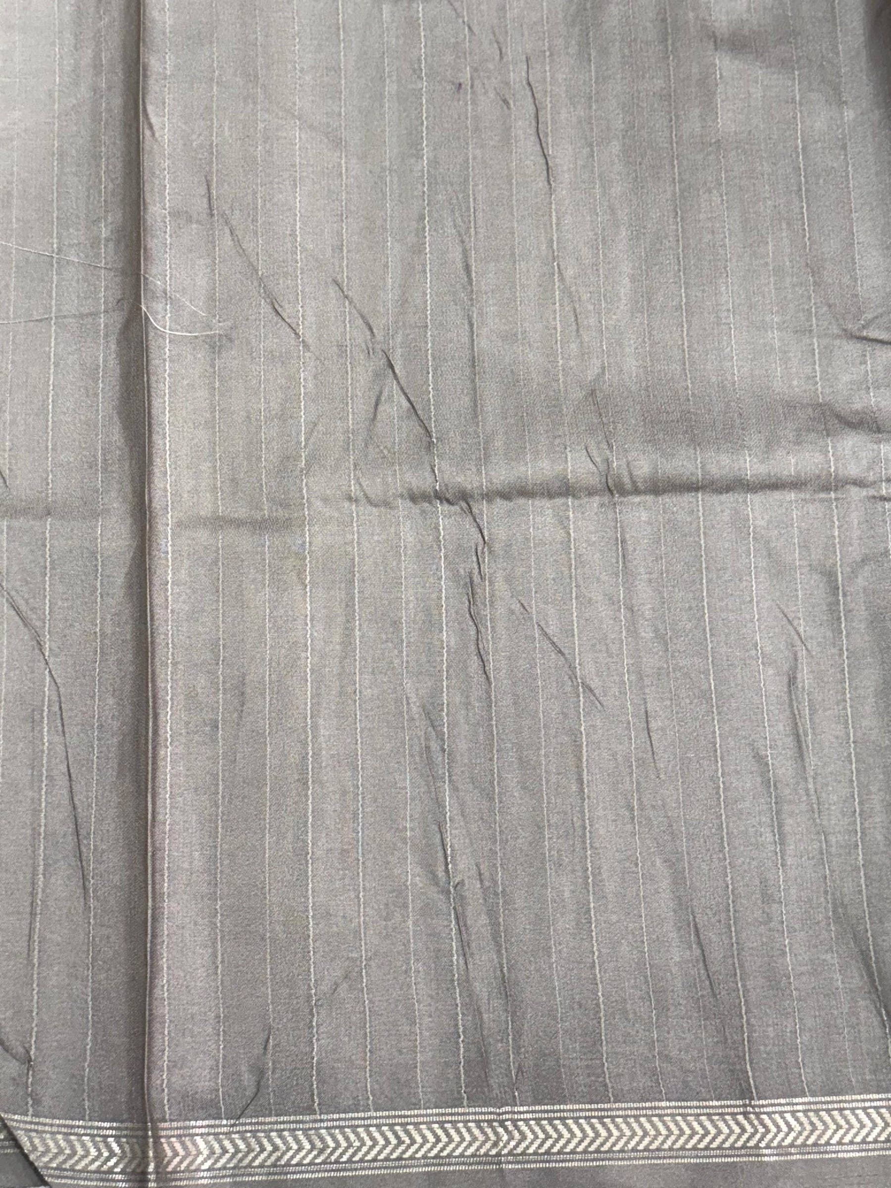 Radiant White Floral Tussar Silk Saree