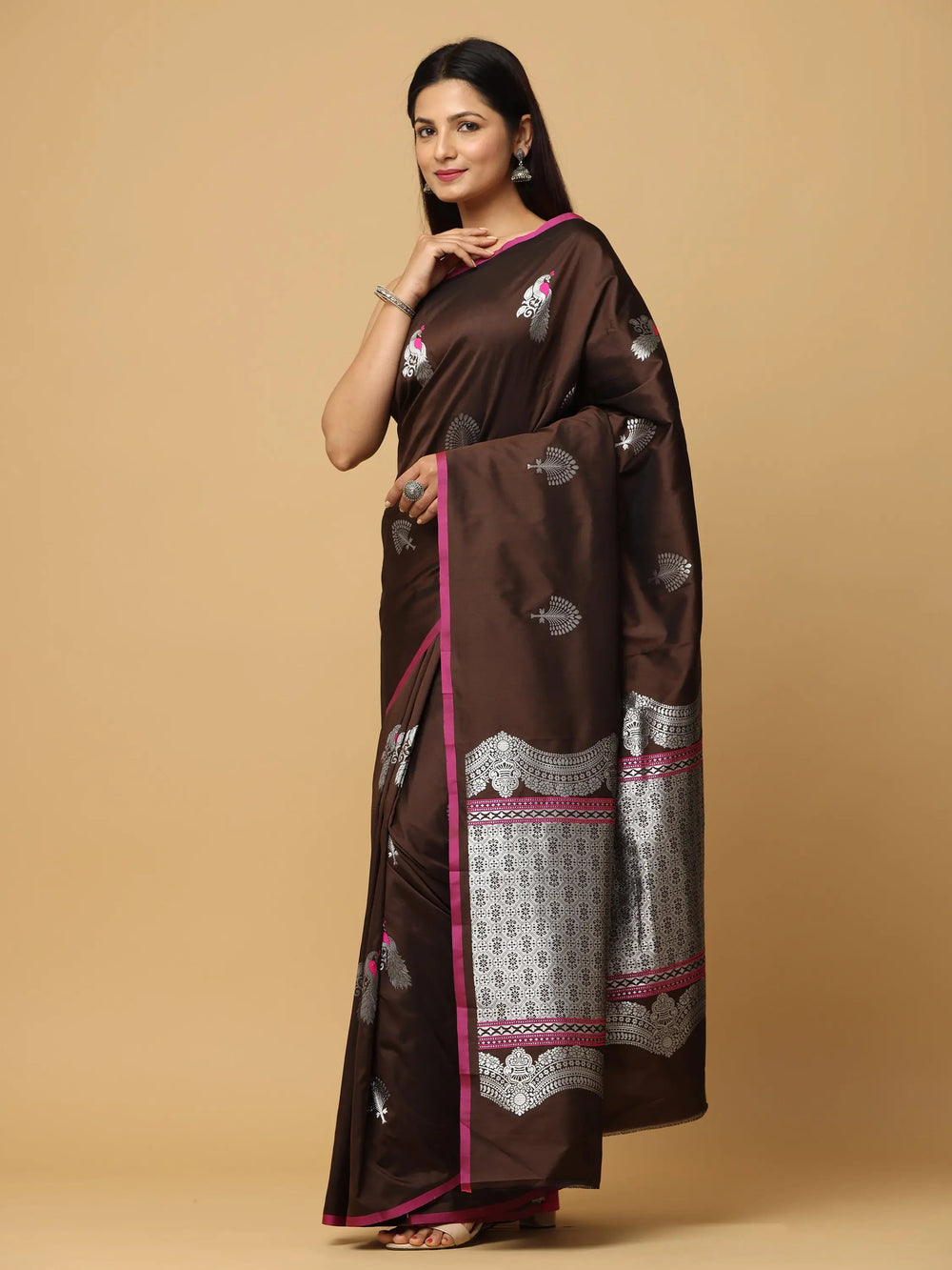  Pure Banarasi Katan Silk Kanchi Zari Weaving Saree