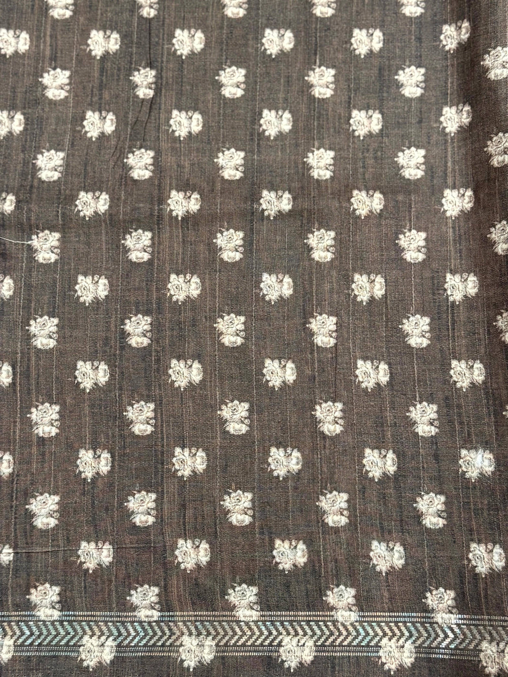 Coffee Brown Geometric Ghicha Silk Saree