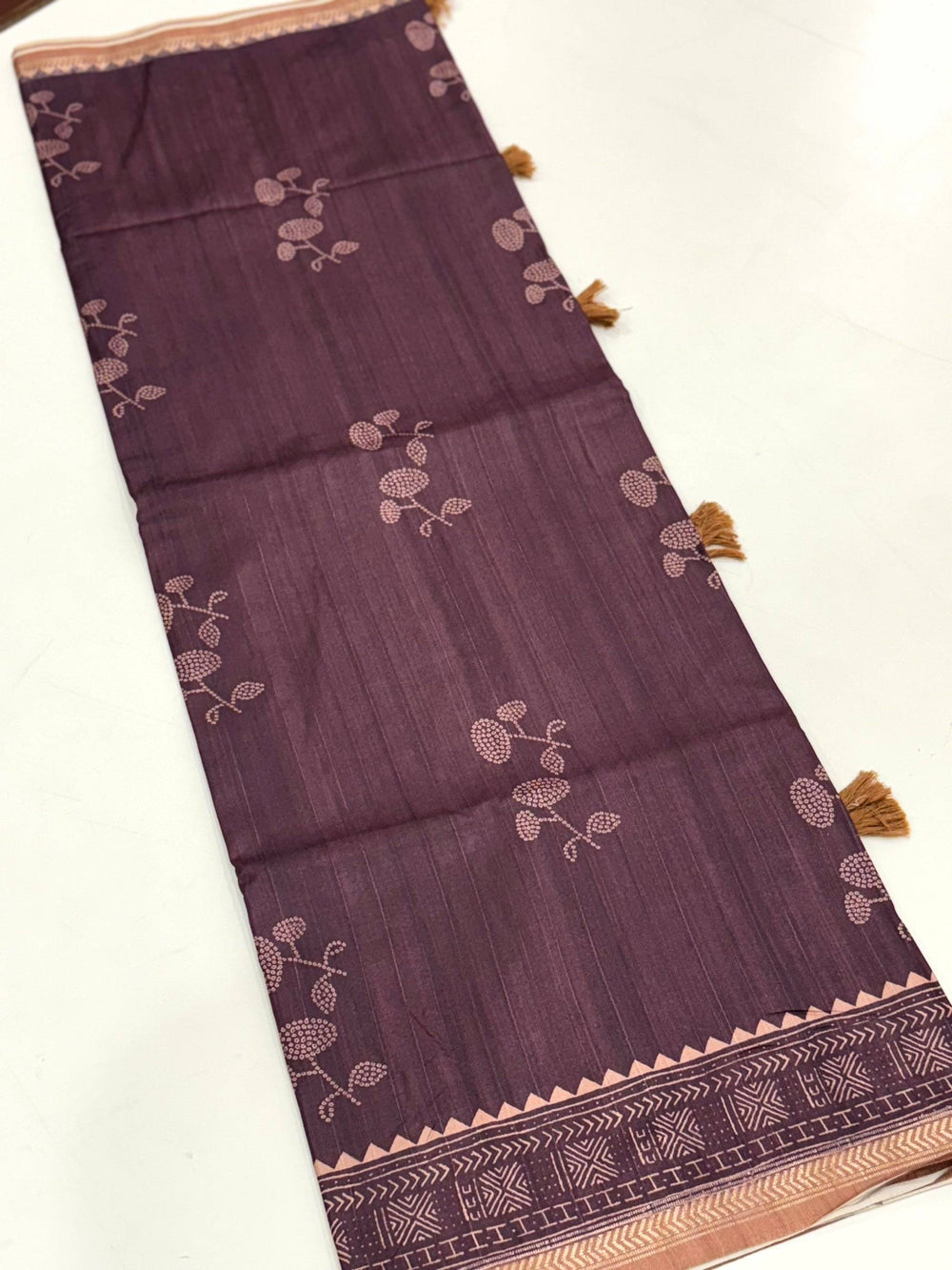 Tussar Ghicha Silk Bandhani Print Saree