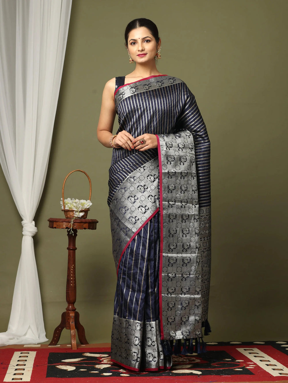 Banarasi Soft Silk Kanchi Zari Weaving Saree