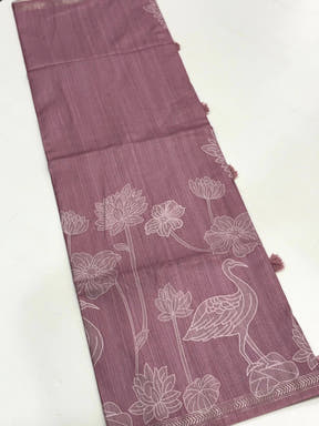 Tussar Ghicha Silk Floral Patchwork Saree