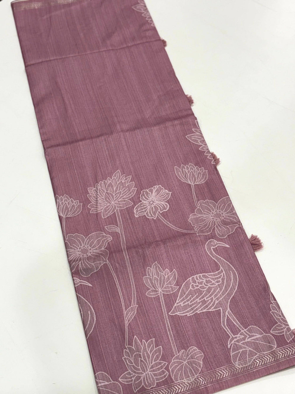 Tussar Ghicha Silk Floral Patchwork Saree