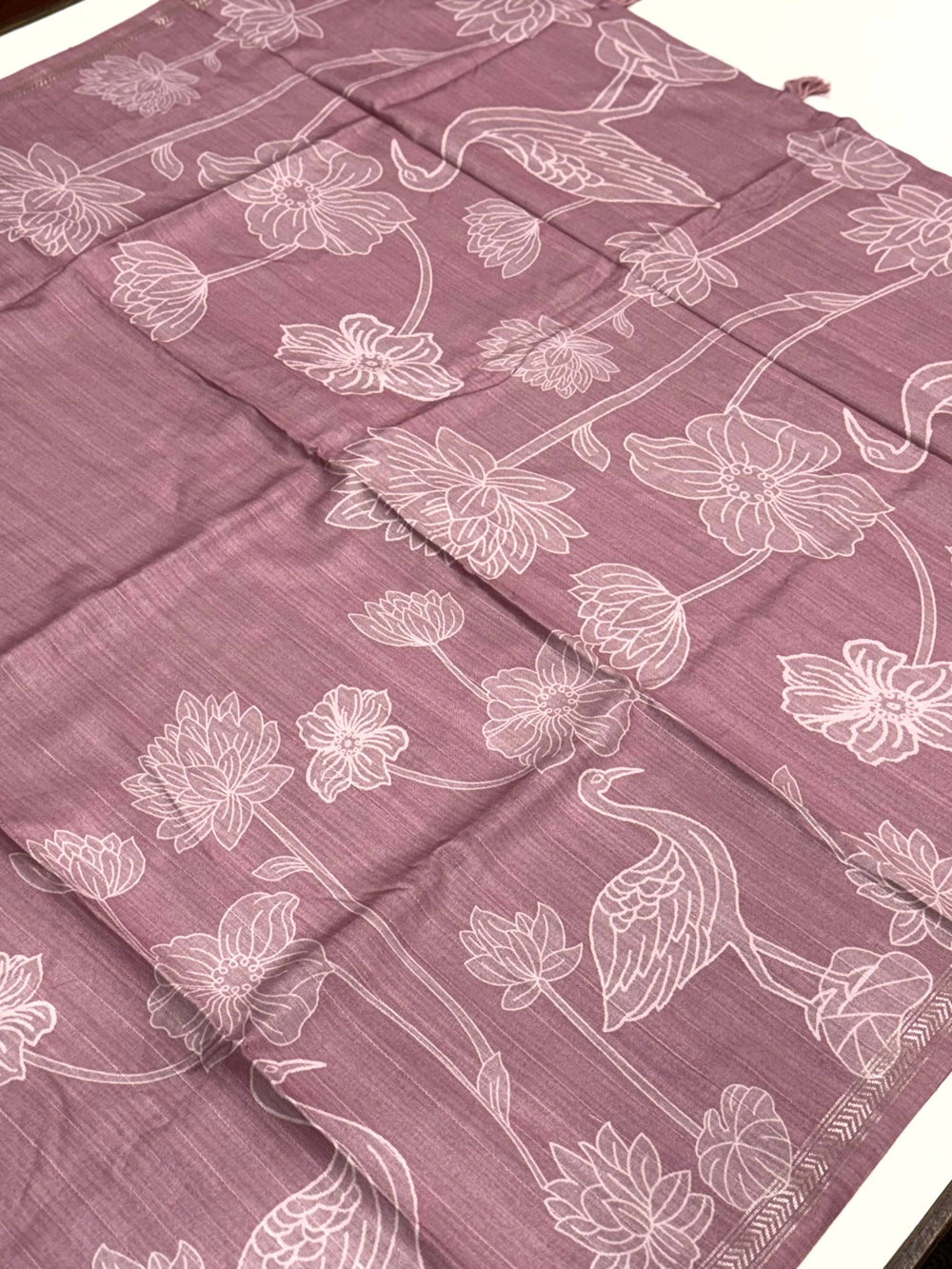 Tussar Ghicha Silk Floral Patchwork Saree