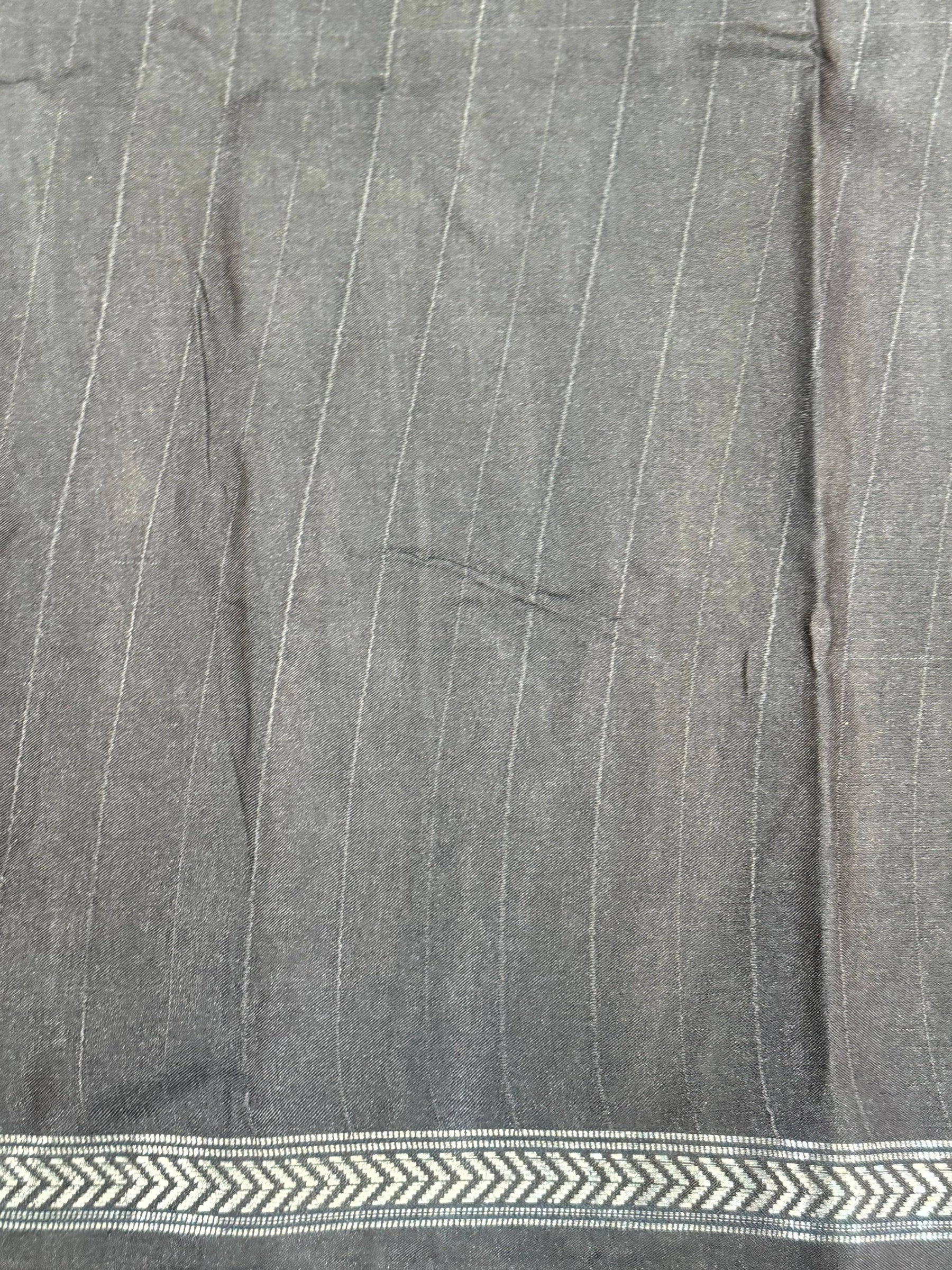 Tussar Ghicha Silk Striped Printed Saree