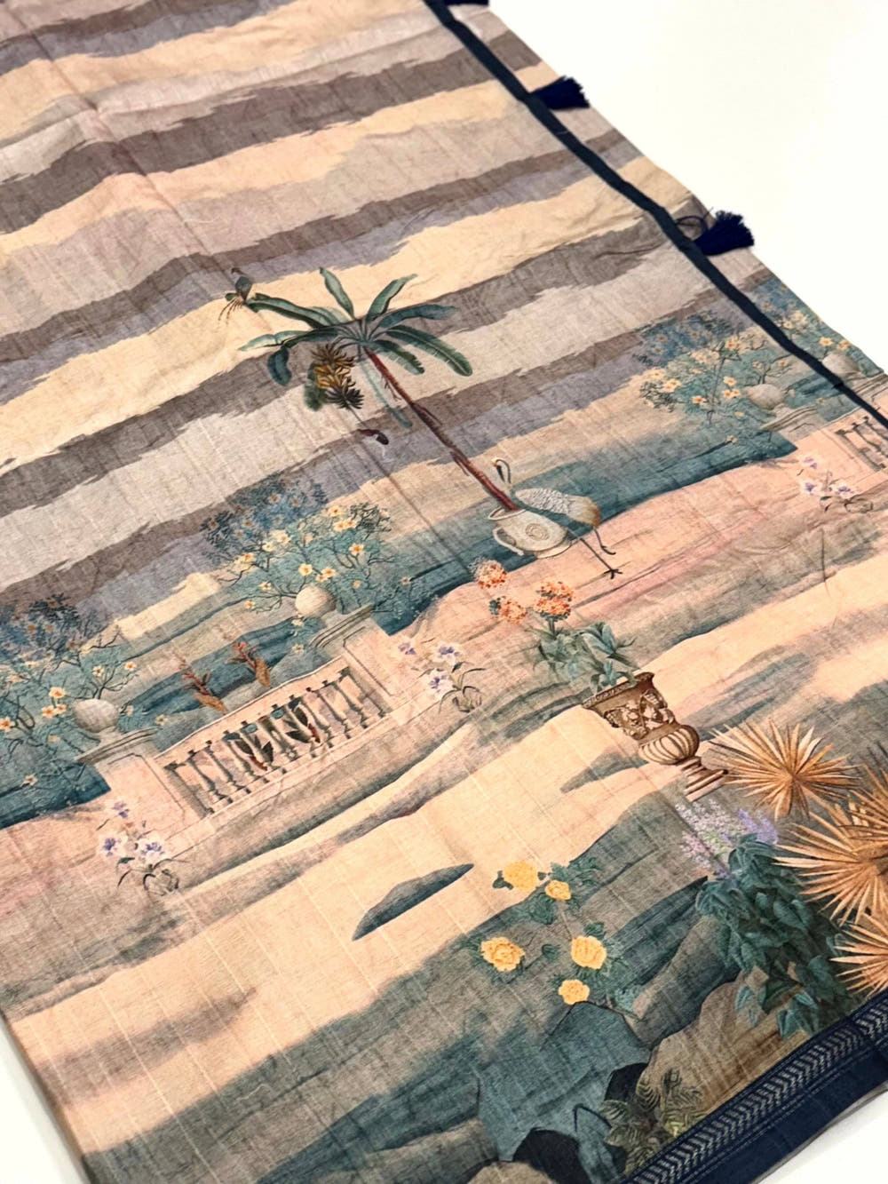 Artistry Tussar Ghicha Silk Art Work Saree