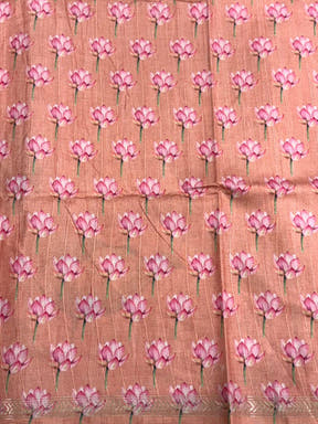 Baby Pink Pichwai Print Tussar Silk Saree