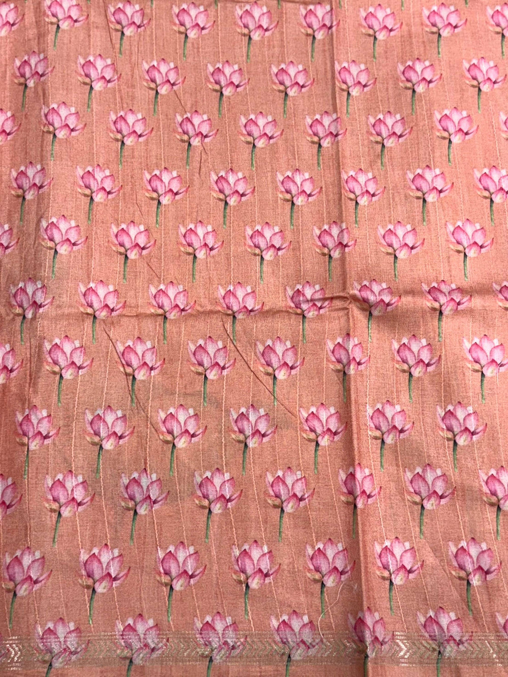 Baby Pink Pichwai Print Tussar Silk Saree