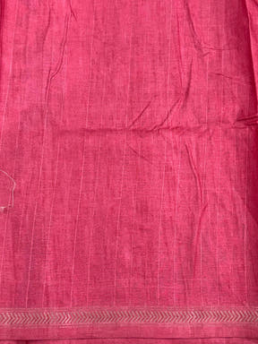 White Floral Ikat Tussar Ghicha Silk Saree