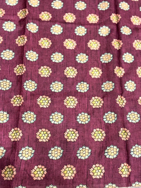 Wine Soft Semi Tussar Digital Print Saree