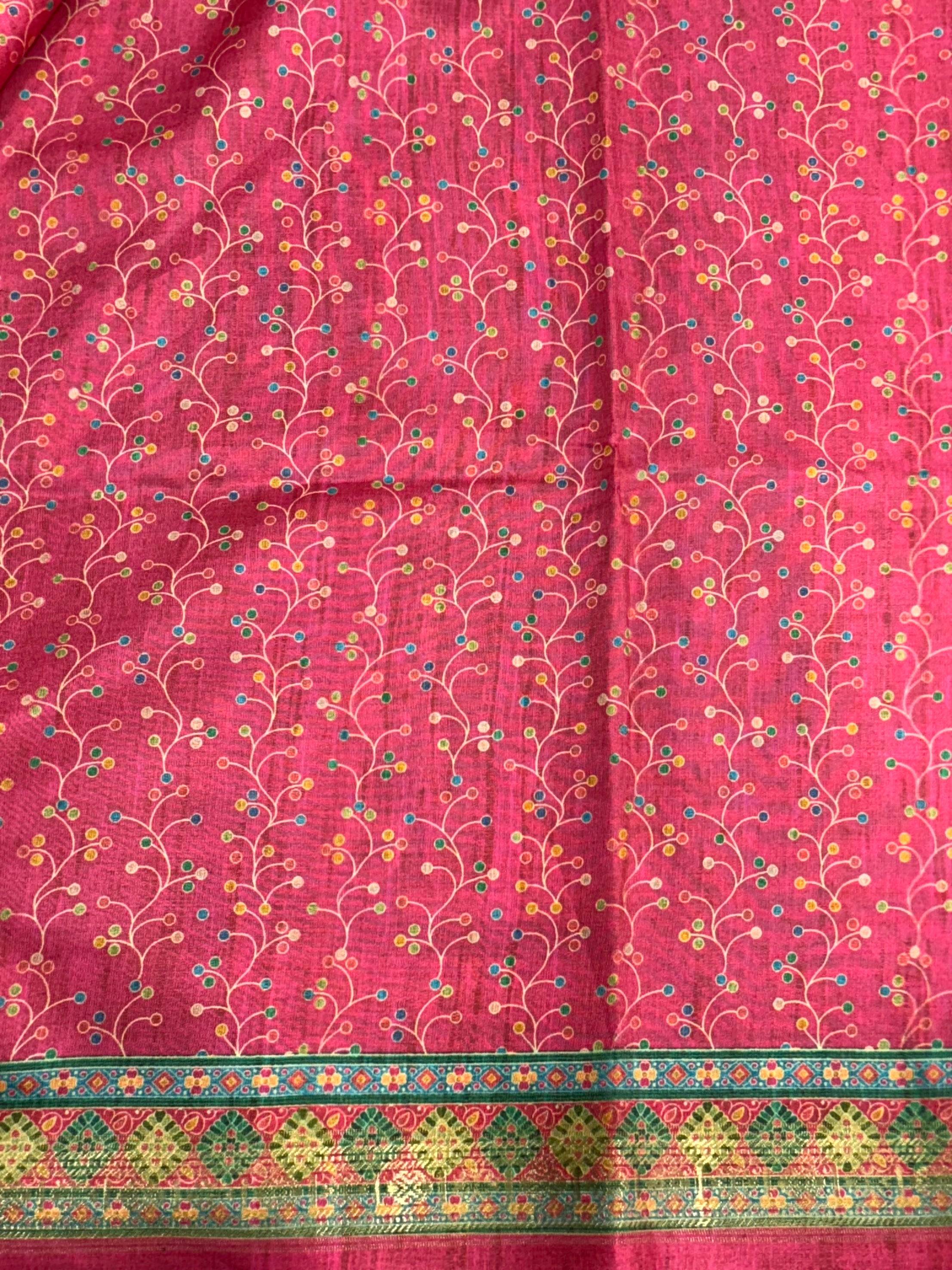Black Soft Silk Pashmina Kashmiri Print Saree