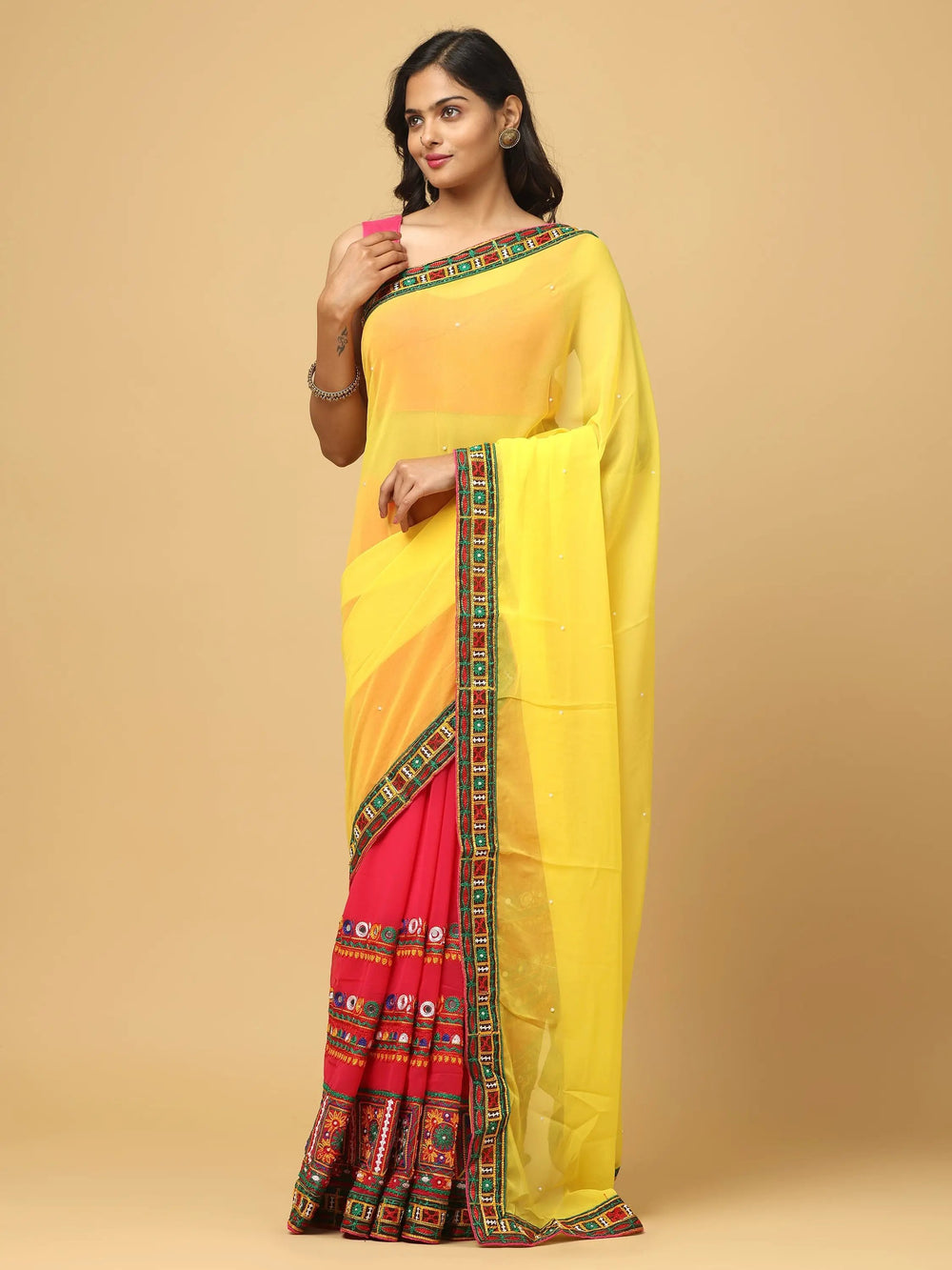 Royal Katchi Embroidery Festive Wear Saree
