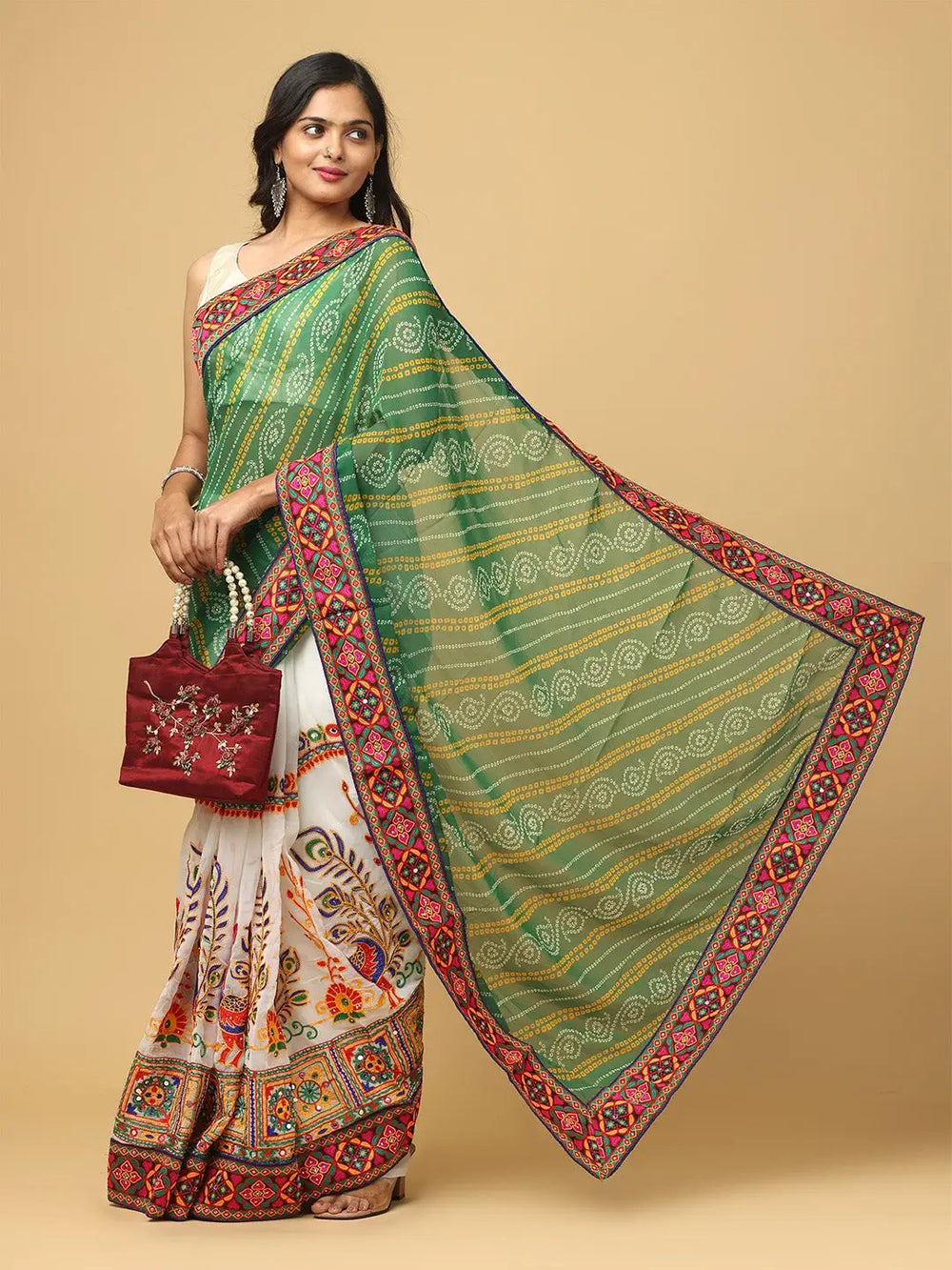Royal Katchi Embroidery Festive Wear Saree